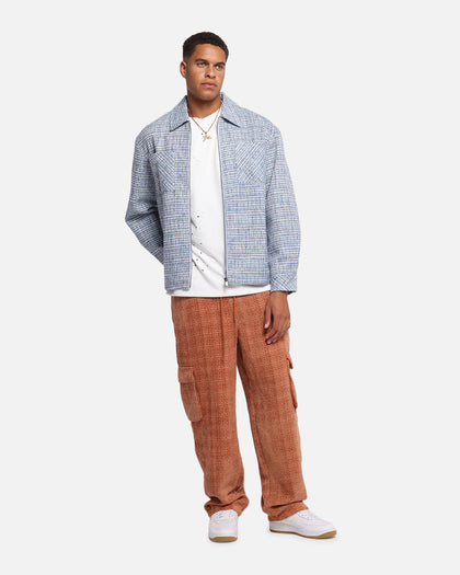 XXIII Boucle Tweed Zip Jacket Teal/Blue/Purple