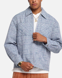 XXIII Boucle Tweed Zip Jacket Teal/Blue/Purple