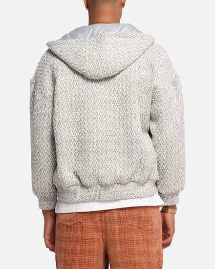 XXIII Boucle Tweed Zip Hoodie Grey Marle