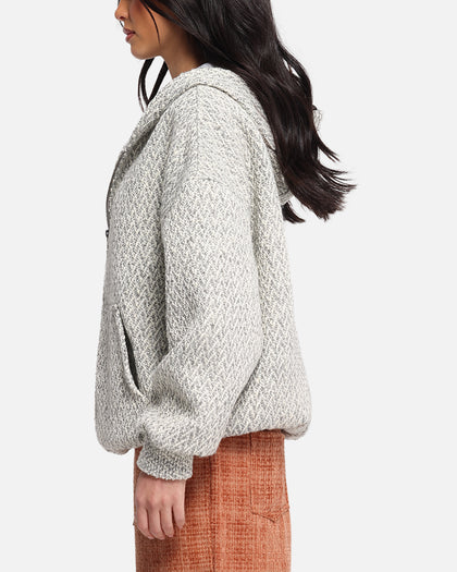 XXIII Boucle Tweed Zip Hoodie Grey Marle