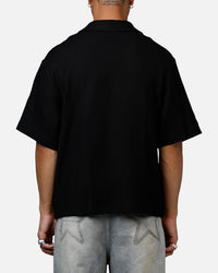 Banx Signature Waffle Button Up Shirt Black