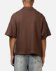 Banx Signature Waffle Button Up Shirt Brown