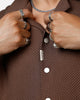 Banx Signature Waffle Button Up Shirt Brown