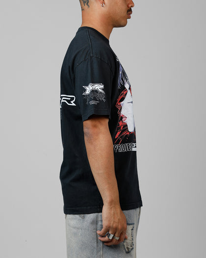 Loiter Cybernetics Heavyweight T-Shirt Black Acidwash