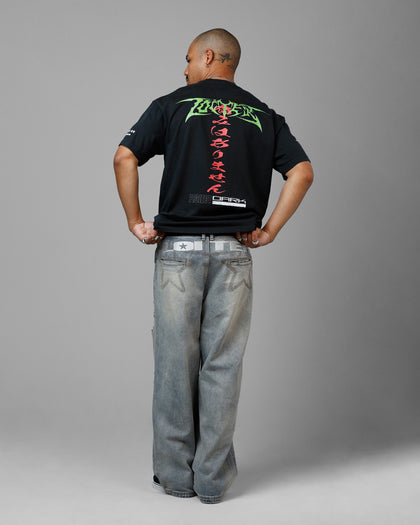 Loiter Project Dark Vintage T-Shirt Black Acidwash