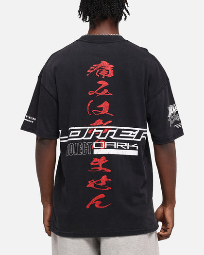 Loiter Cybernetics Vintage T-Shirt Black Acidwash