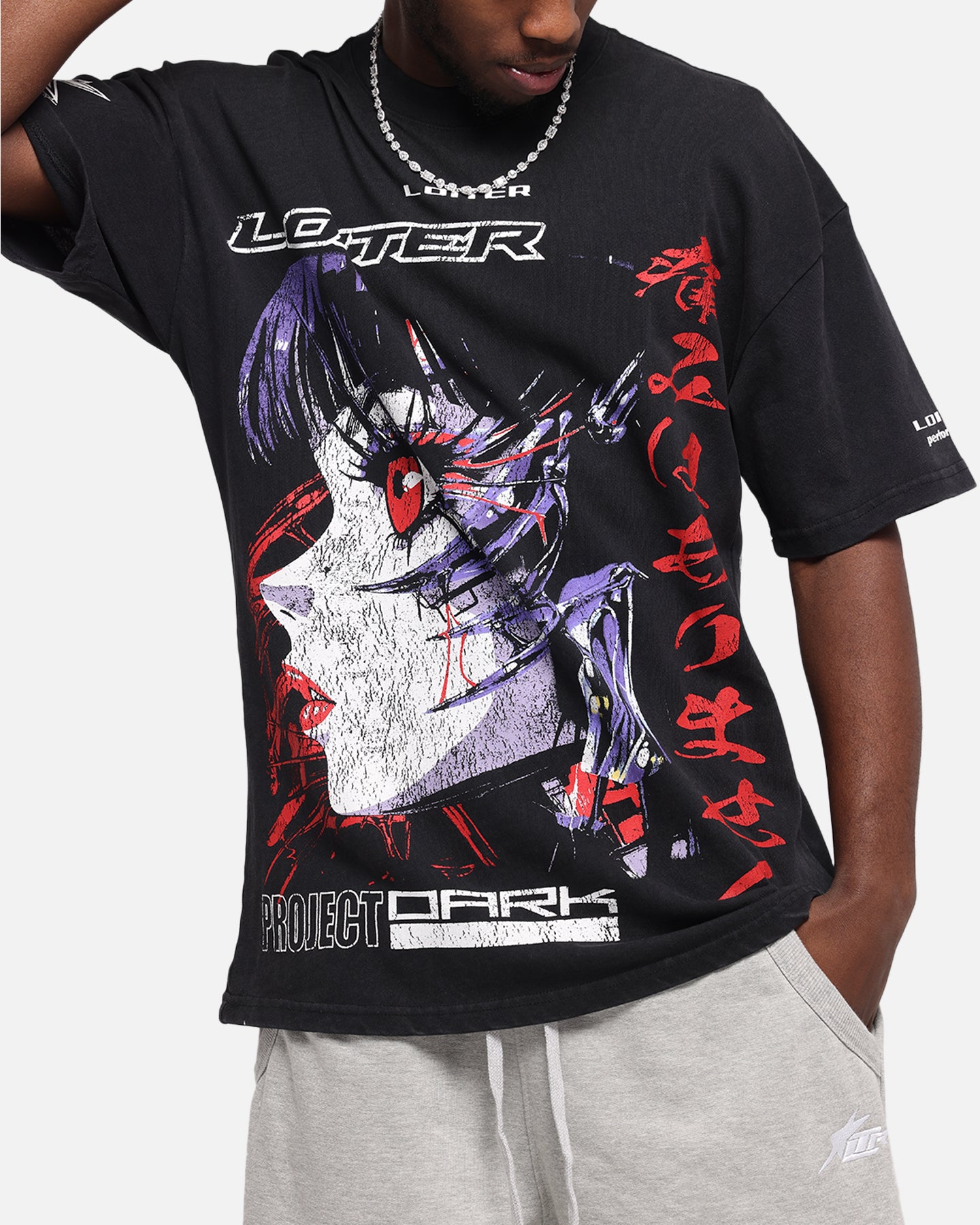 Loiter Cybernetics Vintage T-Shirt Black Acidwash | Culture Kings