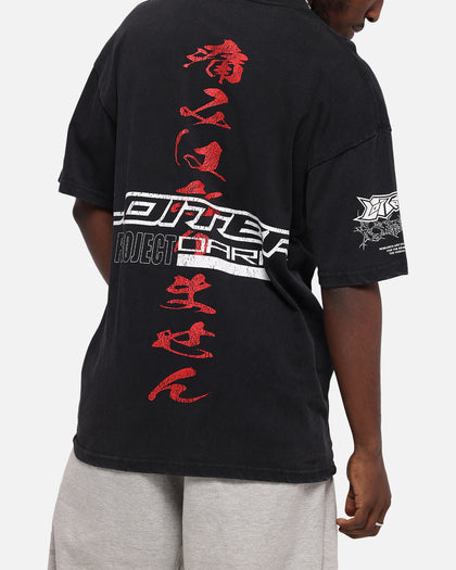 Loiter Cybernetics Vintage T-Shirt Black Acidwash