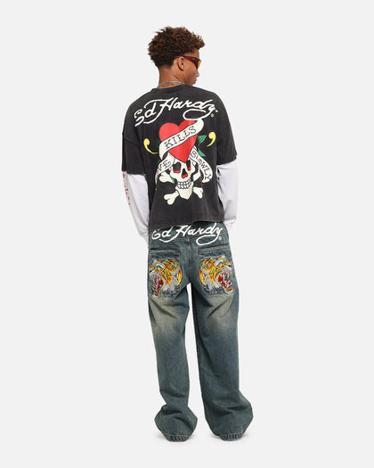 Ed Hardy Love Kills Layered Long Sleeve T-Shirt Black
