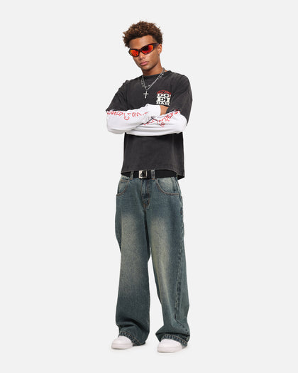 Ed Hardy Love Kills Layered Long Sleeve T-Shirt Black