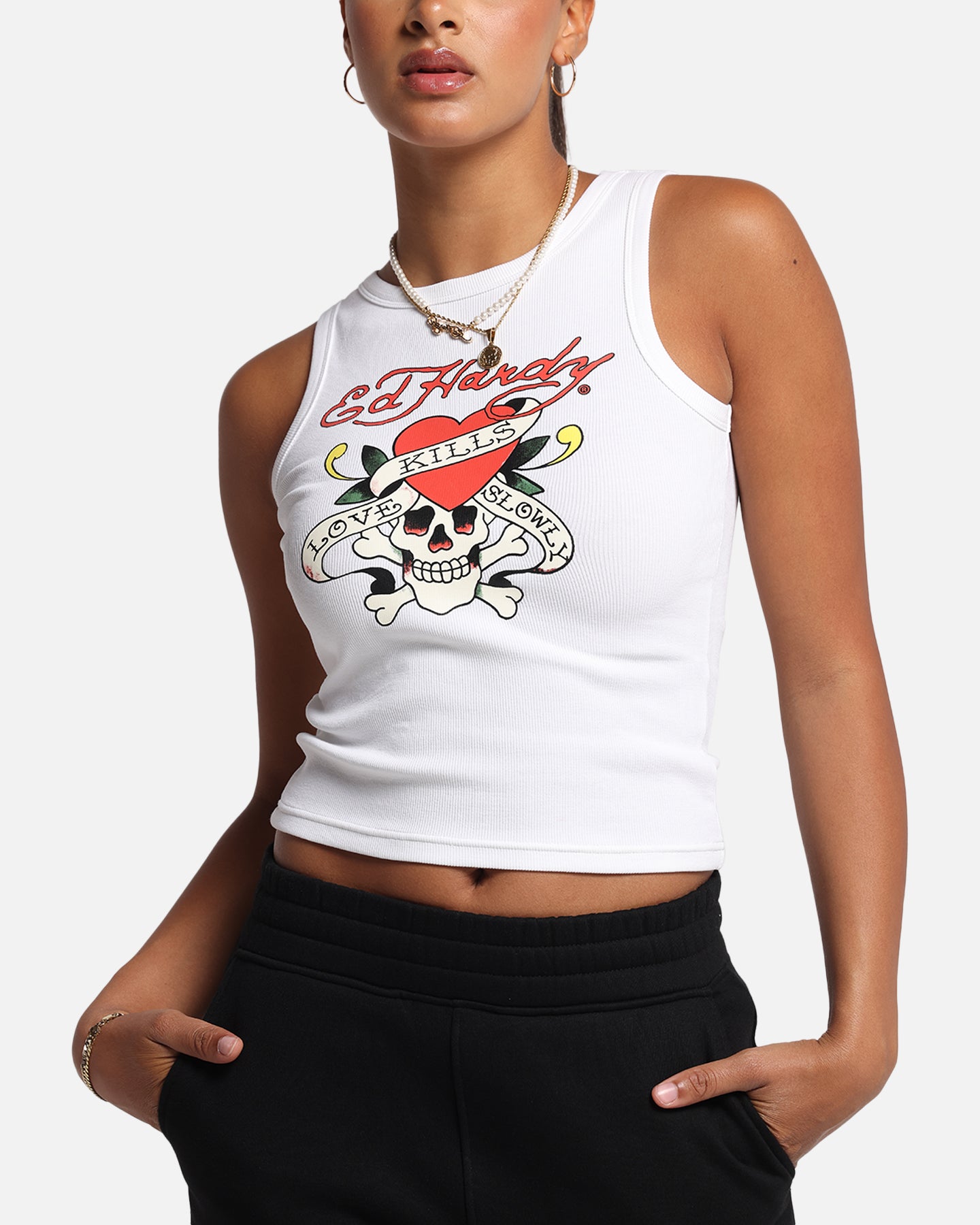 Ed Hardy Women's Love Kills Tank White | Culture Kings
