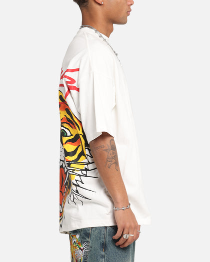 Ed Hardy Tiger Oversized Print T-Shirt Off White