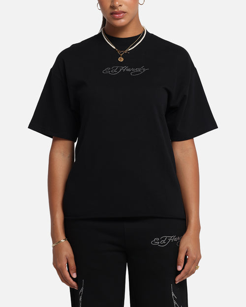 Ed Hardy Techno Rhinestone T-Shirt Black