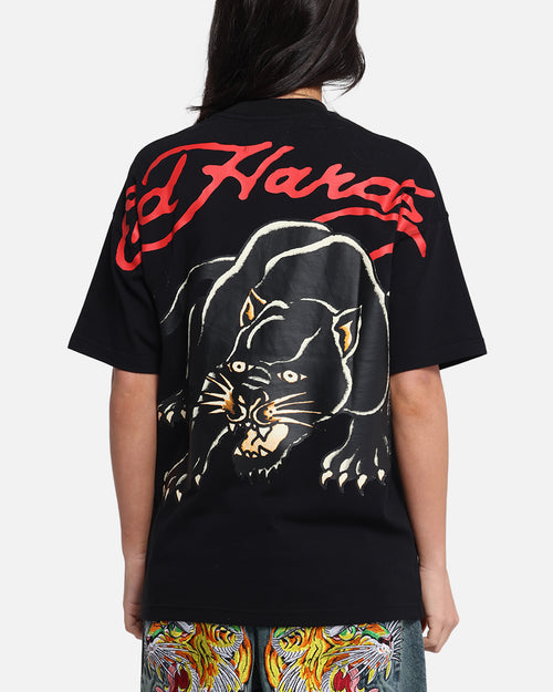 Ed Hardy Oversized Panther T-Shirt Black