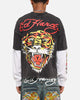 Ed Hardy Tiger Layered Long Sleeve T-Shirt Black