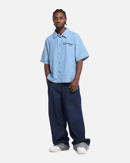 Ed Hardy Panther Button-Up Shirt Blue