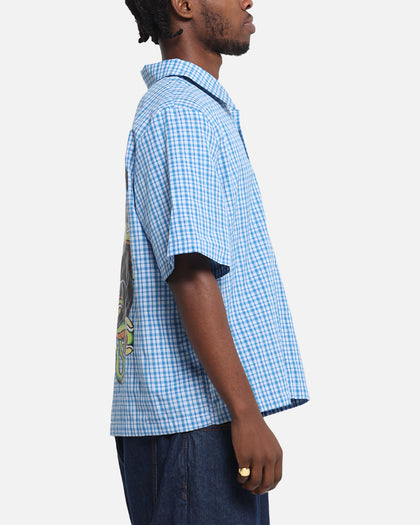 Ed Hardy Panther Button-Up Shirt Blue