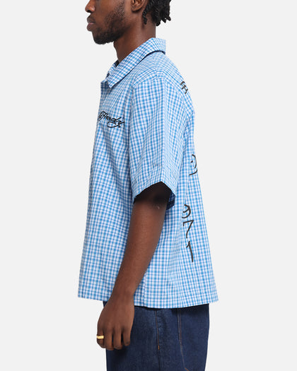 Ed Hardy Panther Button-Up Shirt Blue