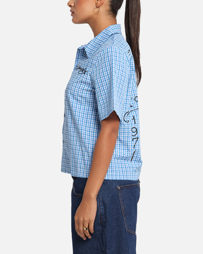 Ed Hardy Panther Button-Up Shirt Blue