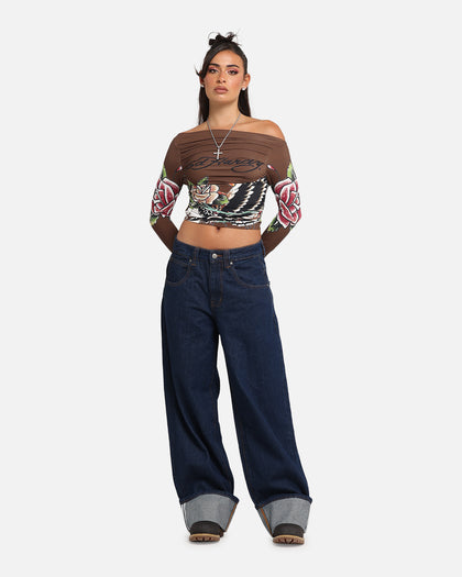 Ed Hardy Women's Eagle Long Sleeve T-Shirt Brown