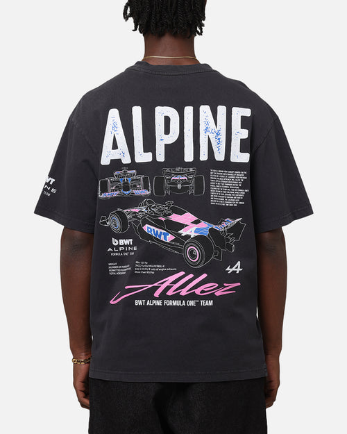 Outerstuff Alpine F1 Team Cursive T-Shirt Faded Black