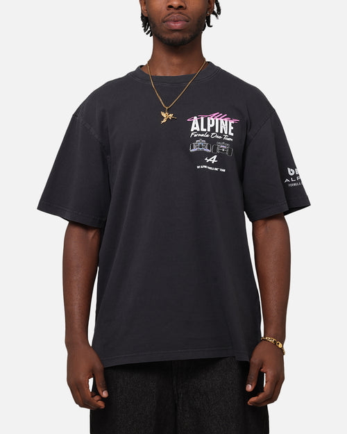 Outerstuff Alpine F1 Team Cursive T-Shirt Faded Black