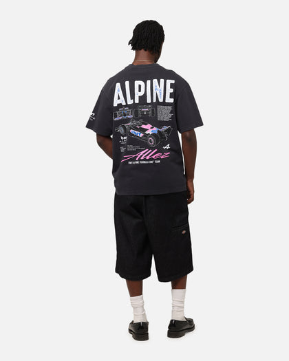 Outerstuff Alpine F1 Team Cursive T-Shirt Faded Black