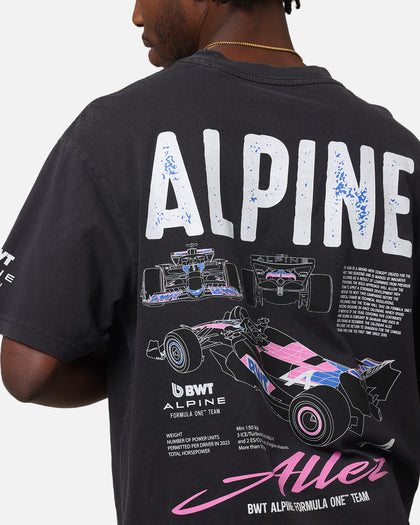 Outerstuff Alpine F1 Team Cursive T-Shirt Faded Black