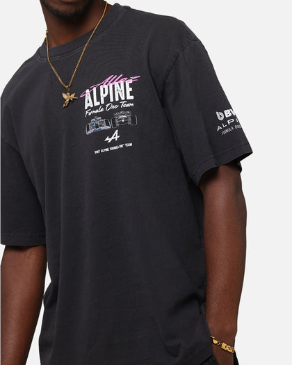 Outerstuff Alpine F1 Team Cursive T-Shirt Faded Black