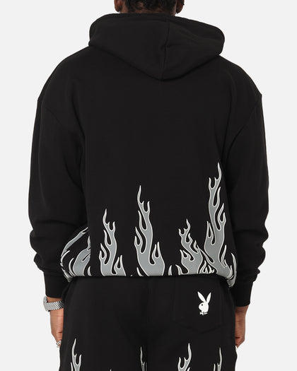 Playboy Gothic Flames Hoodie Black