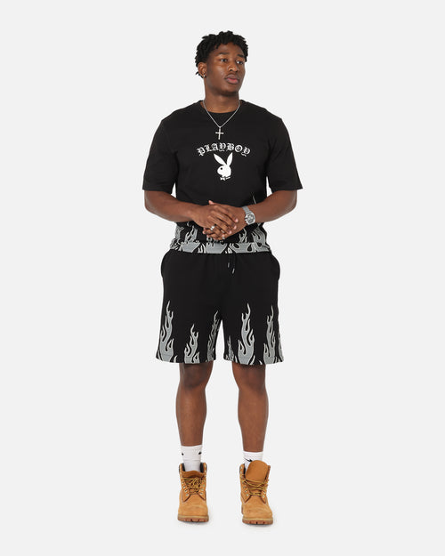 Playboy Gothic Flames T-Shirt Black
