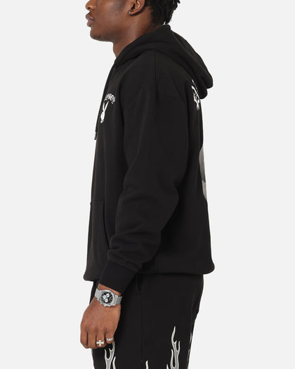 Playboy Gothic Mono Lips Hoodie Black