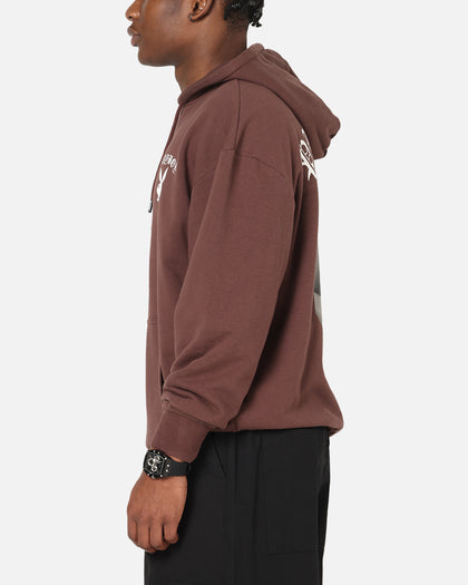 Playboy Gothic Mono Lips Hoodie Washed Brown