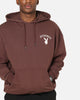 Playboy Gothic Mono Lips Hoodie Washed Brown