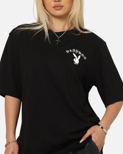 Playboy Gothic Mono Lips T-Shirt Black