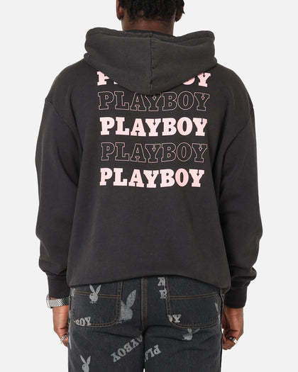 Playboy Stack Washed Hoodie Washed Black