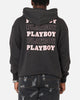 Playboy Stack Washed Hoodie Washed Black
