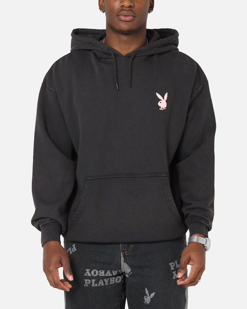 Playboy Stack Washed Hoodie Washed Black
