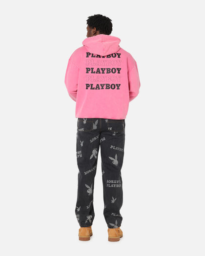 Playboy Stack Washed Hoodie Washed Raspberry