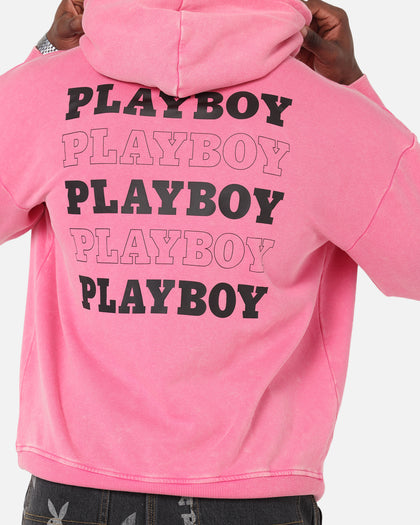 Playboy Stack Washed Hoodie Washed Raspberry
