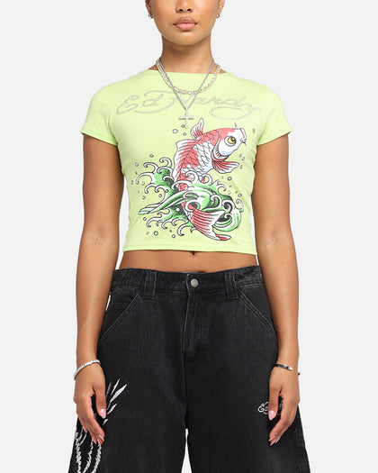 Ed Hardy Women's Koi Baby T-Shirt Green