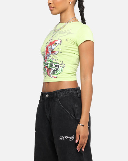 Ed Hardy Women's Koi Baby T-Shirt Green