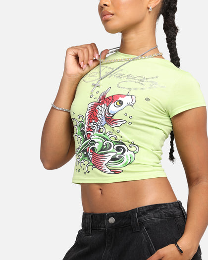 Ed Hardy Women's Koi Baby T-Shirt Green