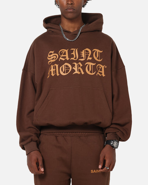Saint Morta Sacred Script Hoodie Brown