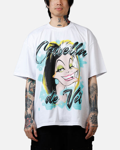 Goat Crew Disney Cruella De Vil Airbrush T-Shirt White