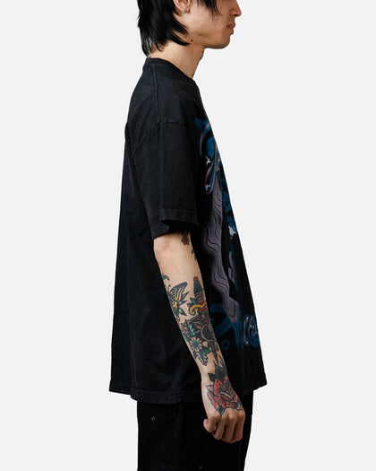 Goat Crew Disney Fantasia Chernabog Airbrush T-Shirt Black Acidwash