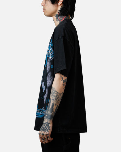 Goat Crew Disney Fantasia Chernabog Airbrush T-Shirt Black Acidwash