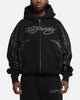 Ed Hardy Cyber Rhinestone Zip-Up Hoodie Black