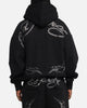 Ed Hardy Cyber Rhinestone Zip-Up Hoodie Black