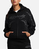 Ed Hardy Cyber Rhinestone Zip-Up Hoodie Black